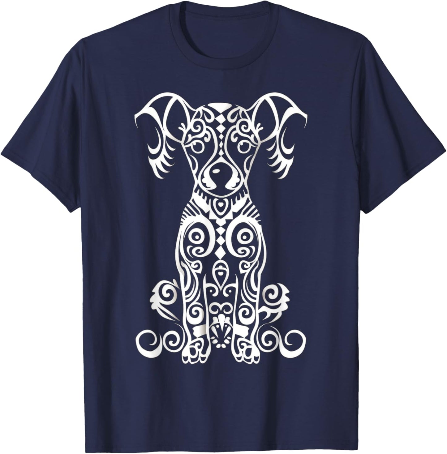 Chiweenie Tribal Vintage Retro Graphic T-Shirt - T-Shirt | Navy