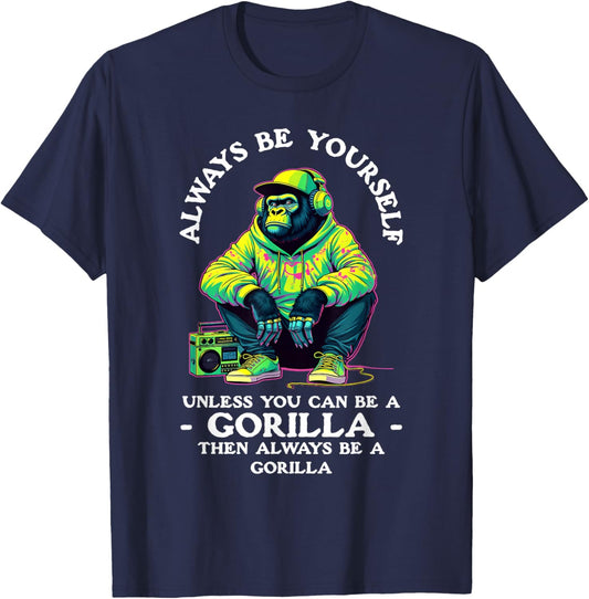 Funny Gorilla Art Women Primate Animal Gorilla Lover T-Shirt - T-Shirt | Navy