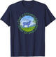 The Cotswolds England UK Sheep Girl's Women Gardener's T-Shirt - T-Shirt | Navy