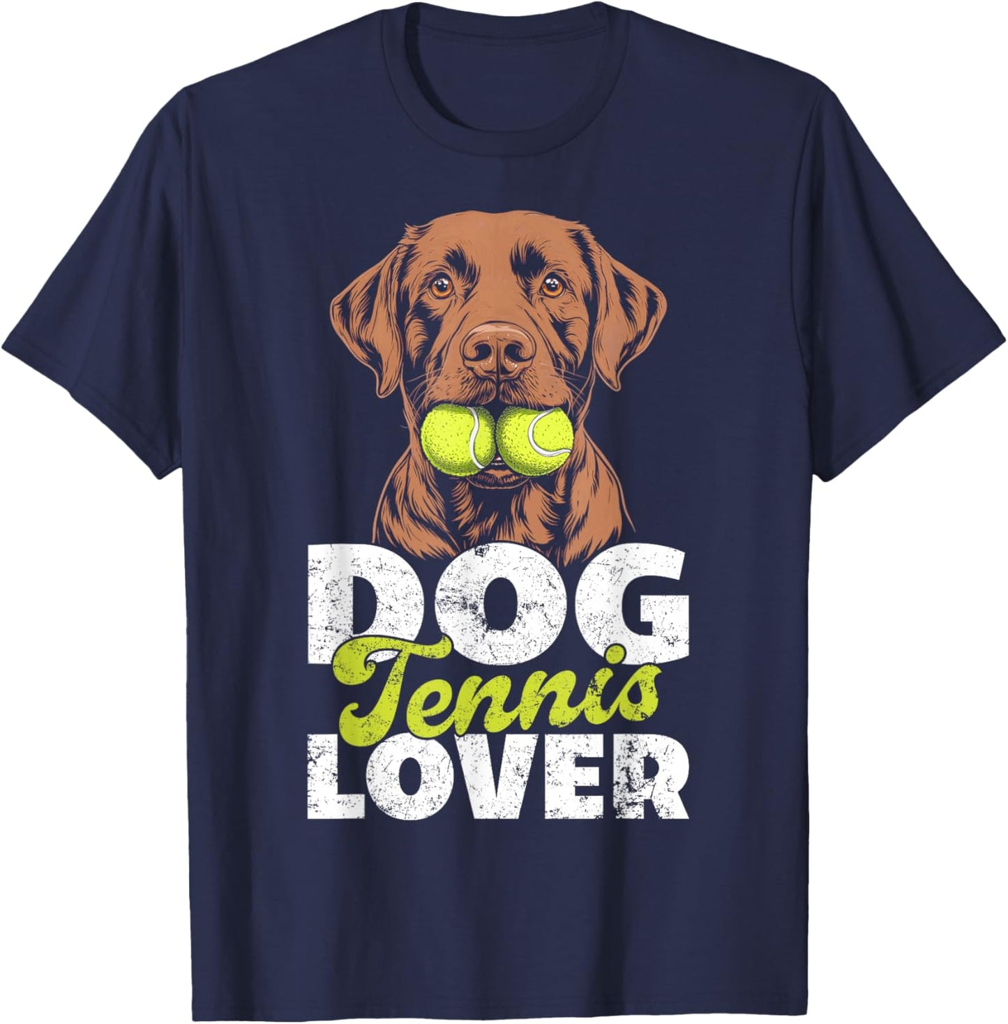 Dog Tennis Lover Gift Shirt Funny Tennis Balls Pet Owner T-Shirt - T-Shirt | Navy