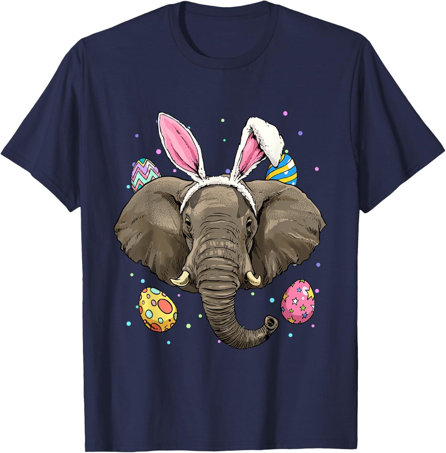Easter Bunny Elephant Shirt Egg Hunt Animal Elephant Lover T-Shirt - T-Shirt | Navy