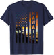 Hawaii Sunset American Flag Honolulu Hawaiian Island T-Shirt - T-Shirt | Navy