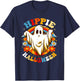 Retro Groovy Peace Hippie Halloween Vintage Floral Ghost T-Shirt - T-Shirt | Navy