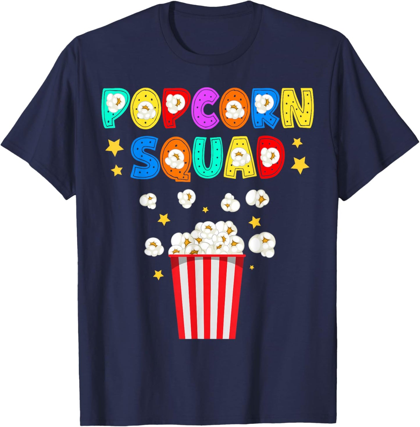 Popcorn Squad Movie Theater Lover Theatre Nerd T-Shirt - T-Shirt | Navy
