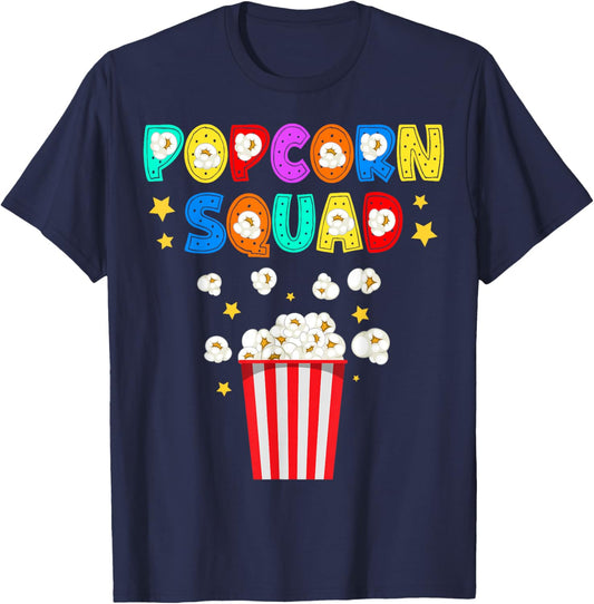 Popcorn Squad Movie Theater Lover Theatre Nerd T-Shirt - T-Shirt | Navy