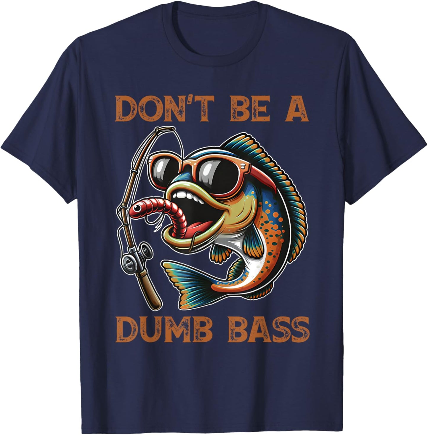 Funny Bass Fishing Stuff Funny Dad Bass Fish Papa Fishing T-Shirt - T-Shirt | Navy