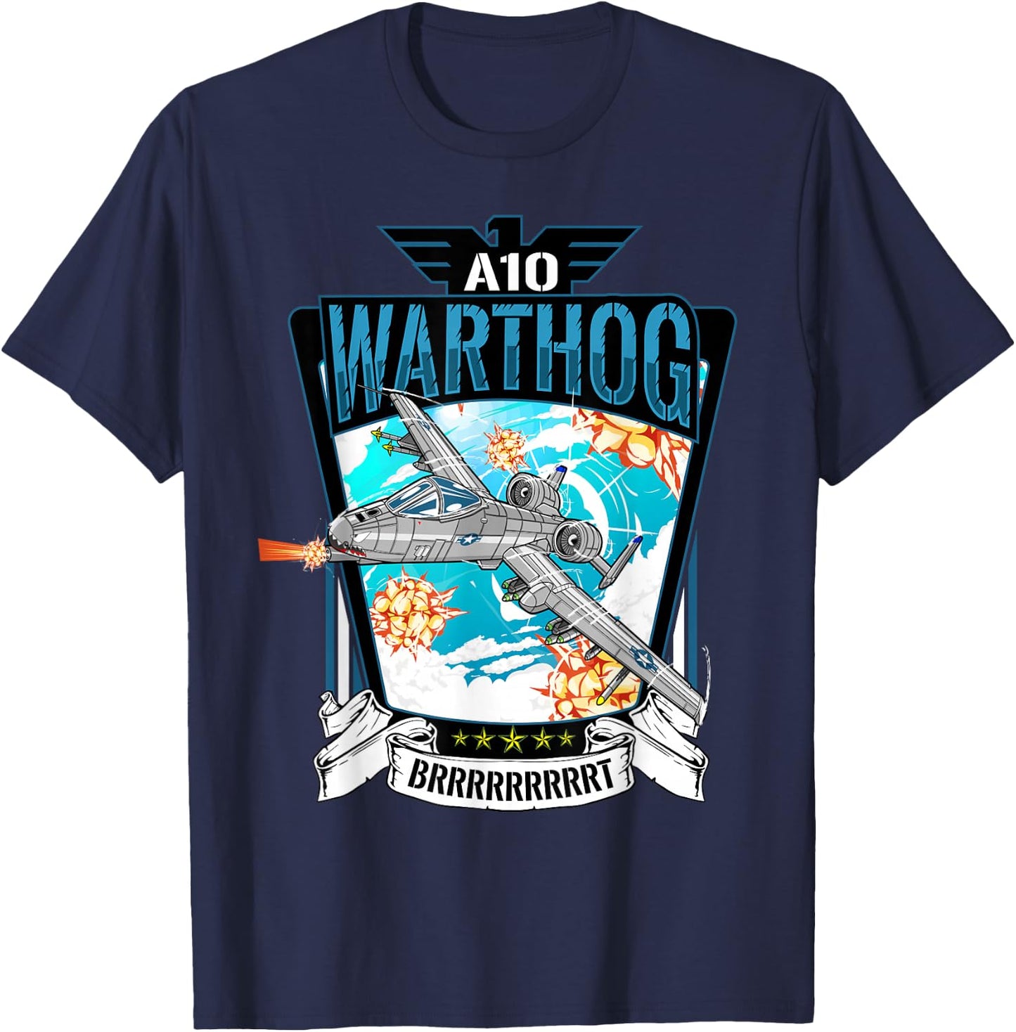 American Military Fighter Bomber A10 Warthog T-Shirt - T-Shirt | Navy