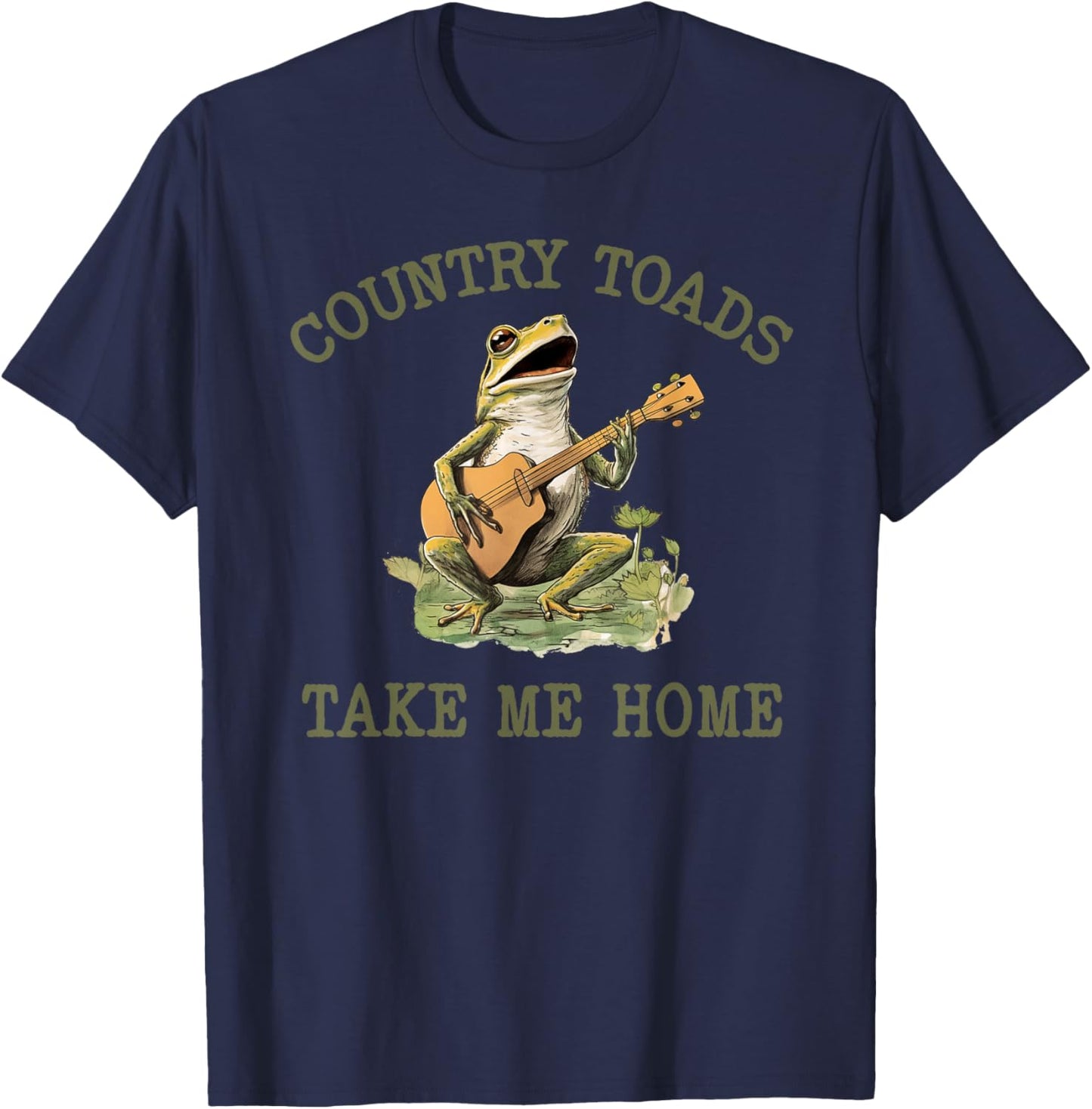 Funny Country Toads Take Me Home Vintage T-Shirt - T-Shirt | Navy