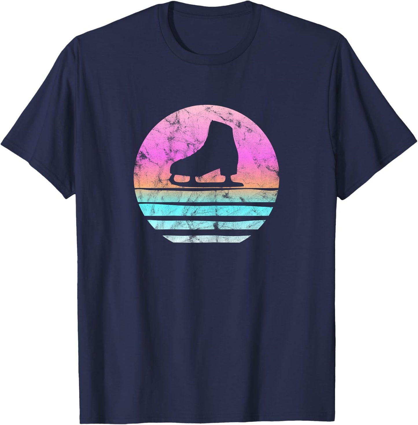 Cool Vintage Retro Figure Skating Shirt For Girls and Women T-Shirt - T-Shirt | Navy
