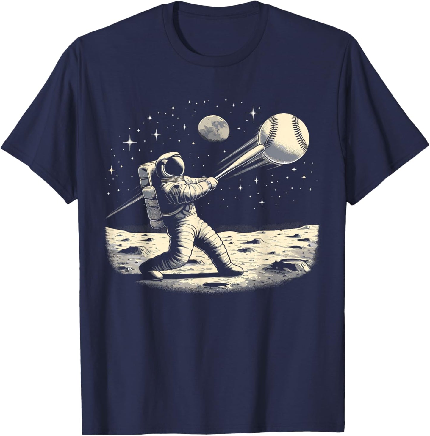 Astronaut Baseball Funny Space Baseball T-Shirt - T-Shirt | Navy