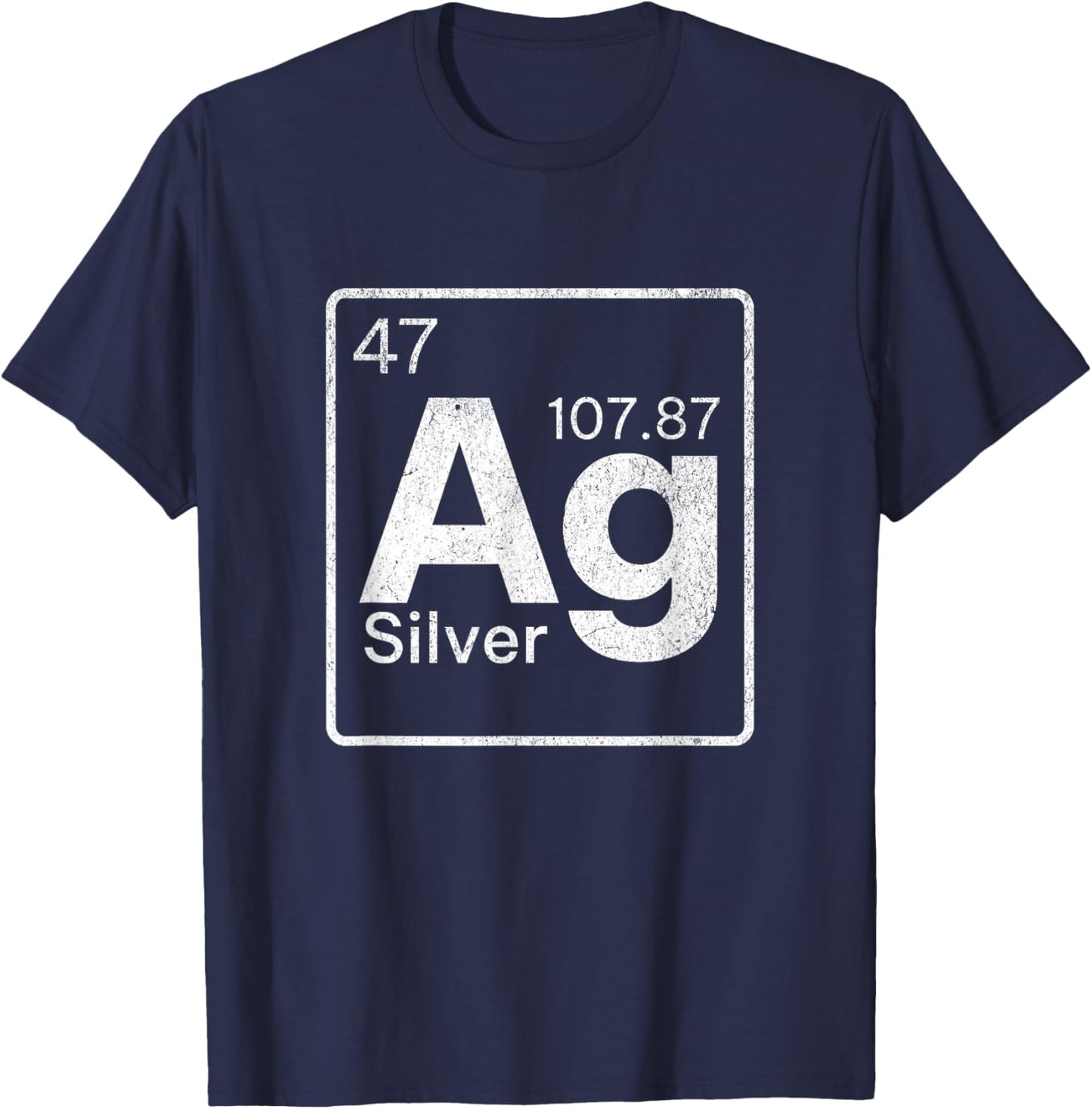 Silver Chemical Ag Symbol Periodic Table of Elements Present T-Shirt - T-Shirt | Navy