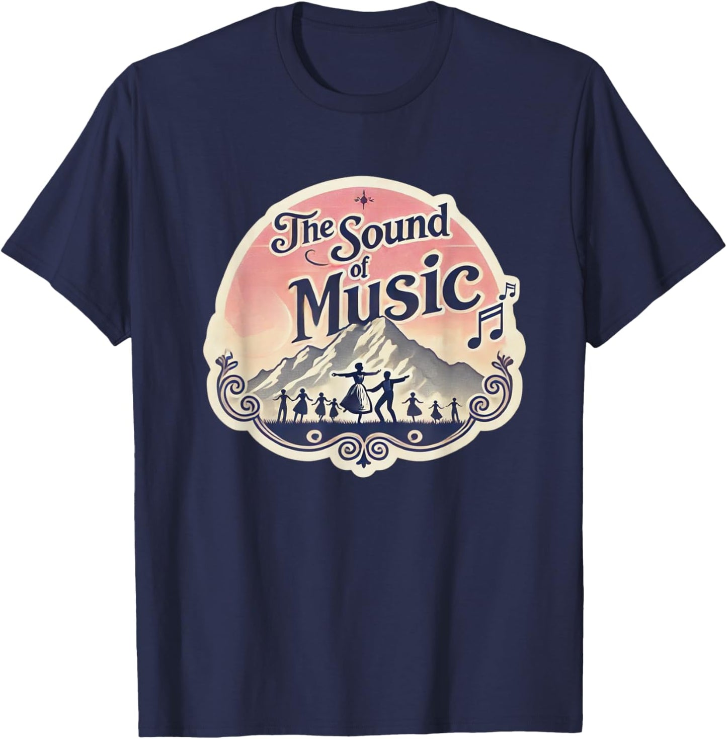 Sunset over the Alps Sound Of Music Family Musical T-Shirt - T-Shirt | Navy