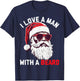 Vintage Christmas I Love A Man With a Beard Funny Santa Xmas T-Shirt - T-Shirt | Navy