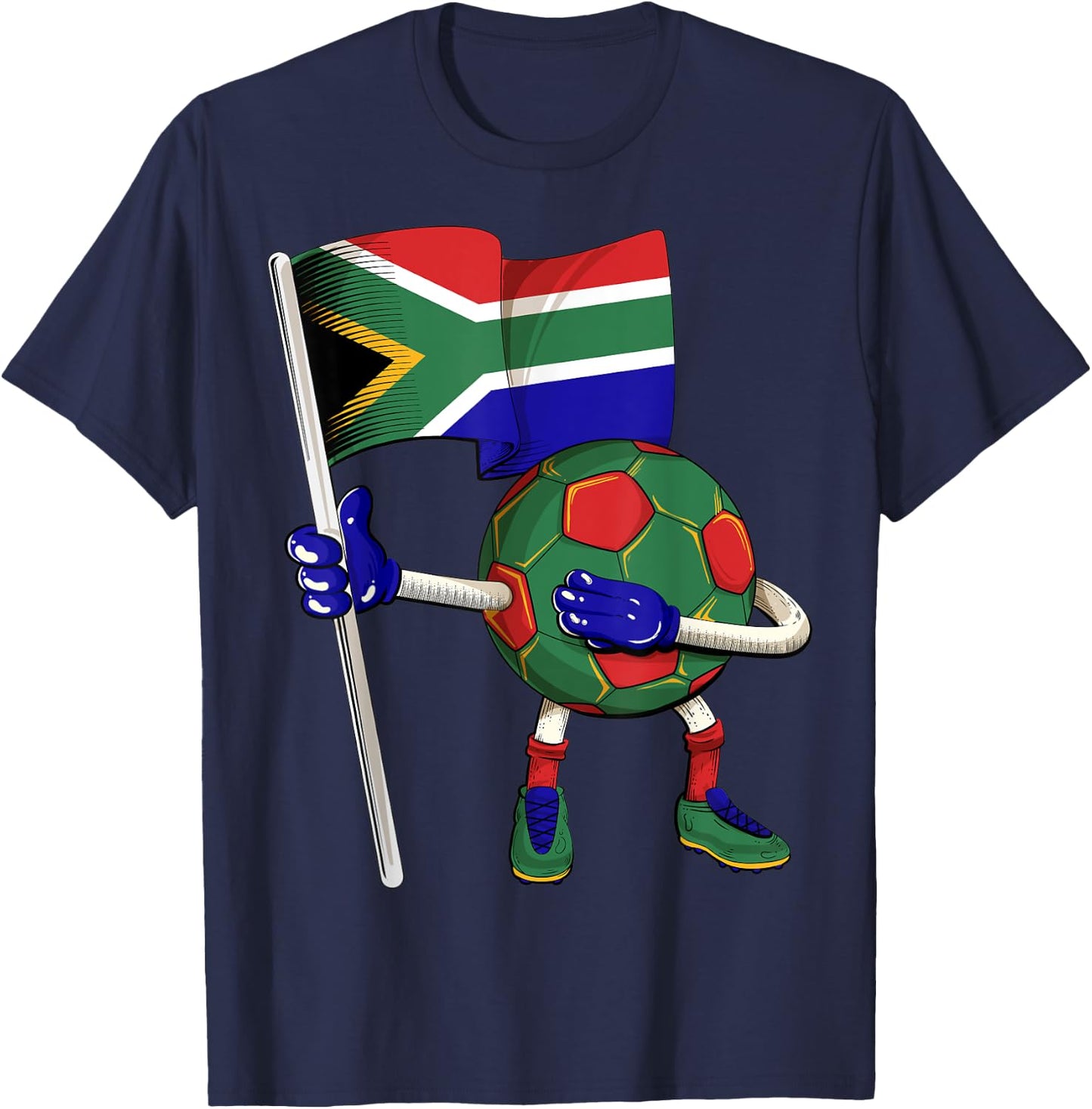 South Africa Soccer Jersey Africa Flag Football Dab Funny T-Shirt - T-Shirt | Navy