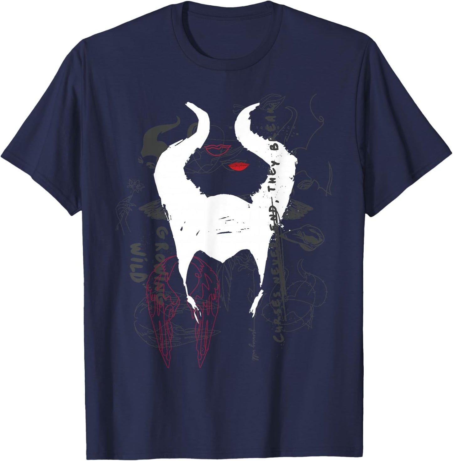 Disney Maleficent Mistress Of Evil Growing Wild Collage T-Shirt - T-Shirt | Navy