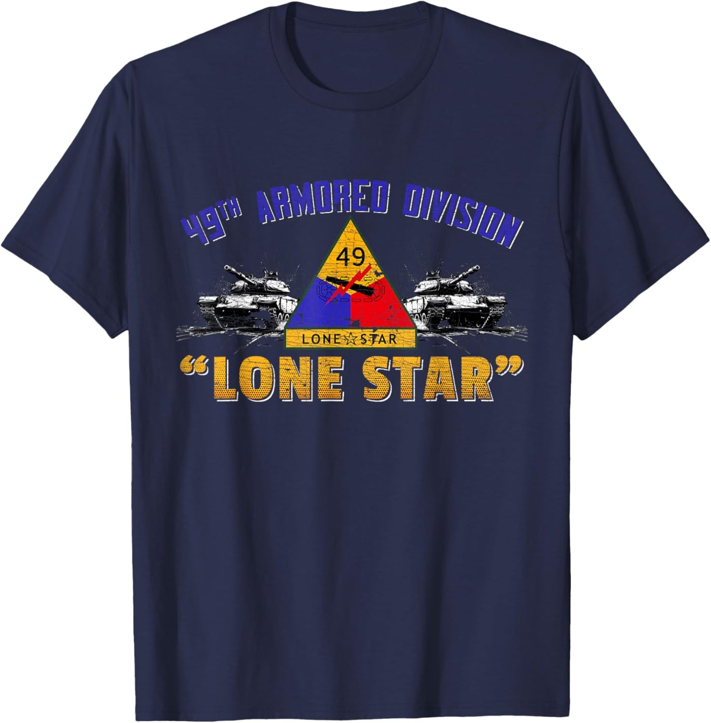 Veteran 49th Armored Division Lone Star Vintage Gifts T-Shirt - T-Shirt | Navy