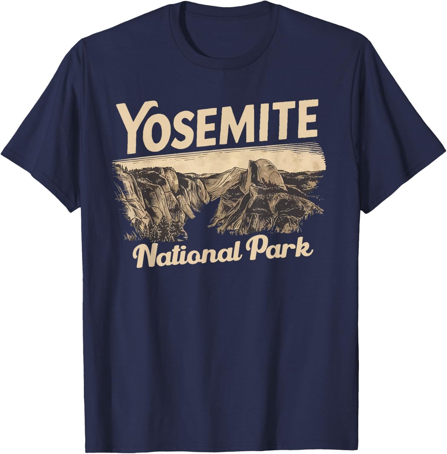 Yosemite National Park-Half Dome California Travel Souvenir T-Shirt - T-Shirt | Navy