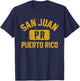 San Juan Puerto Rico Gym Style Distressed Amber Print T-Shirt - T-Shirt | Navy
