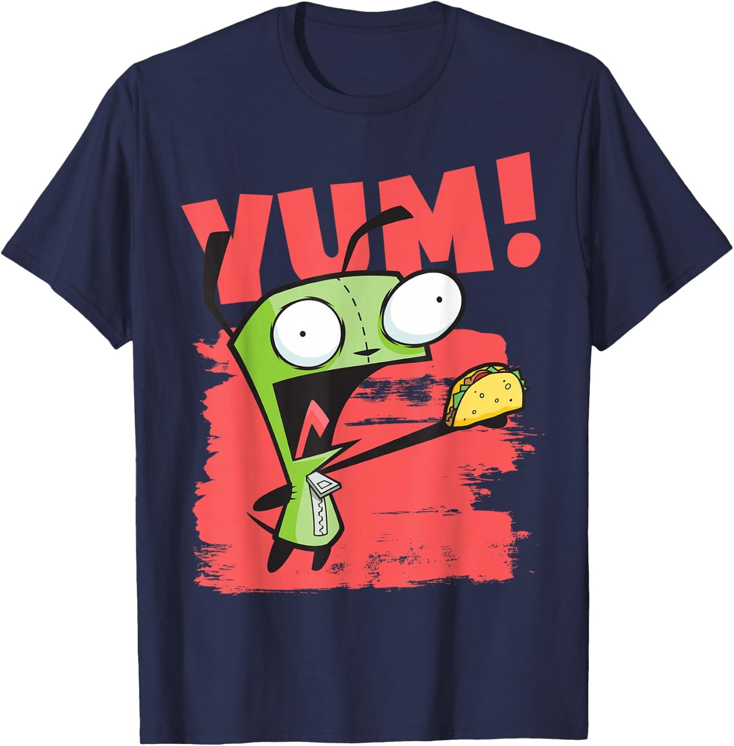 Invader Zim Gir With A Taco Poster T-Shirt - T-Shirt | Navy