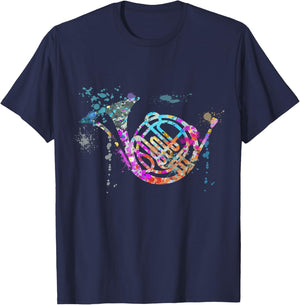 French Horn Instrument Silhouette French Horns T-Shirt - T-Shirt | Navy