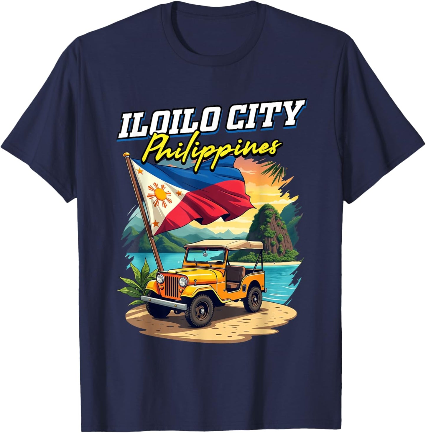 Iloilo City Philippines Travel Vacation Filipino Souvenir T-Shirt - T-Shirt | Navy