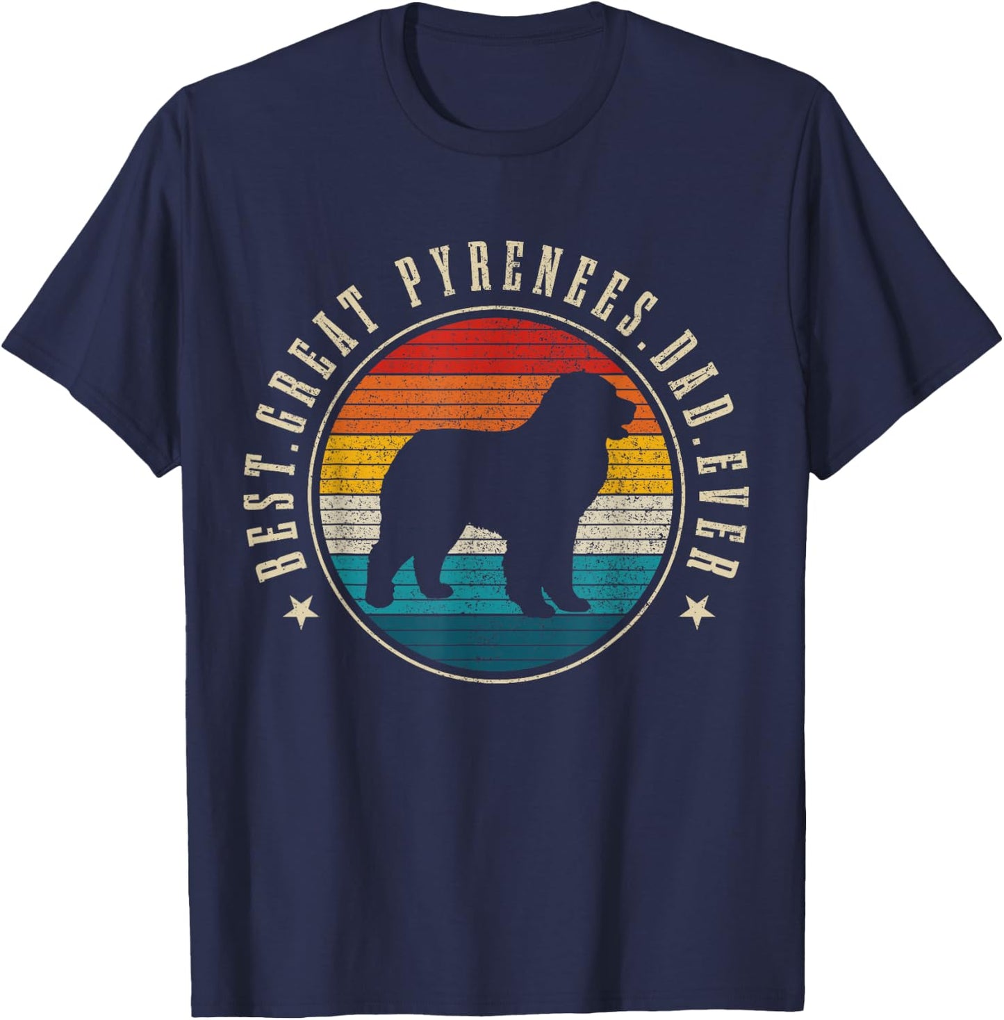 Pyrenean Mountain Dog Vintage Dog Funny T-Shirt - T-Shirt | Navy