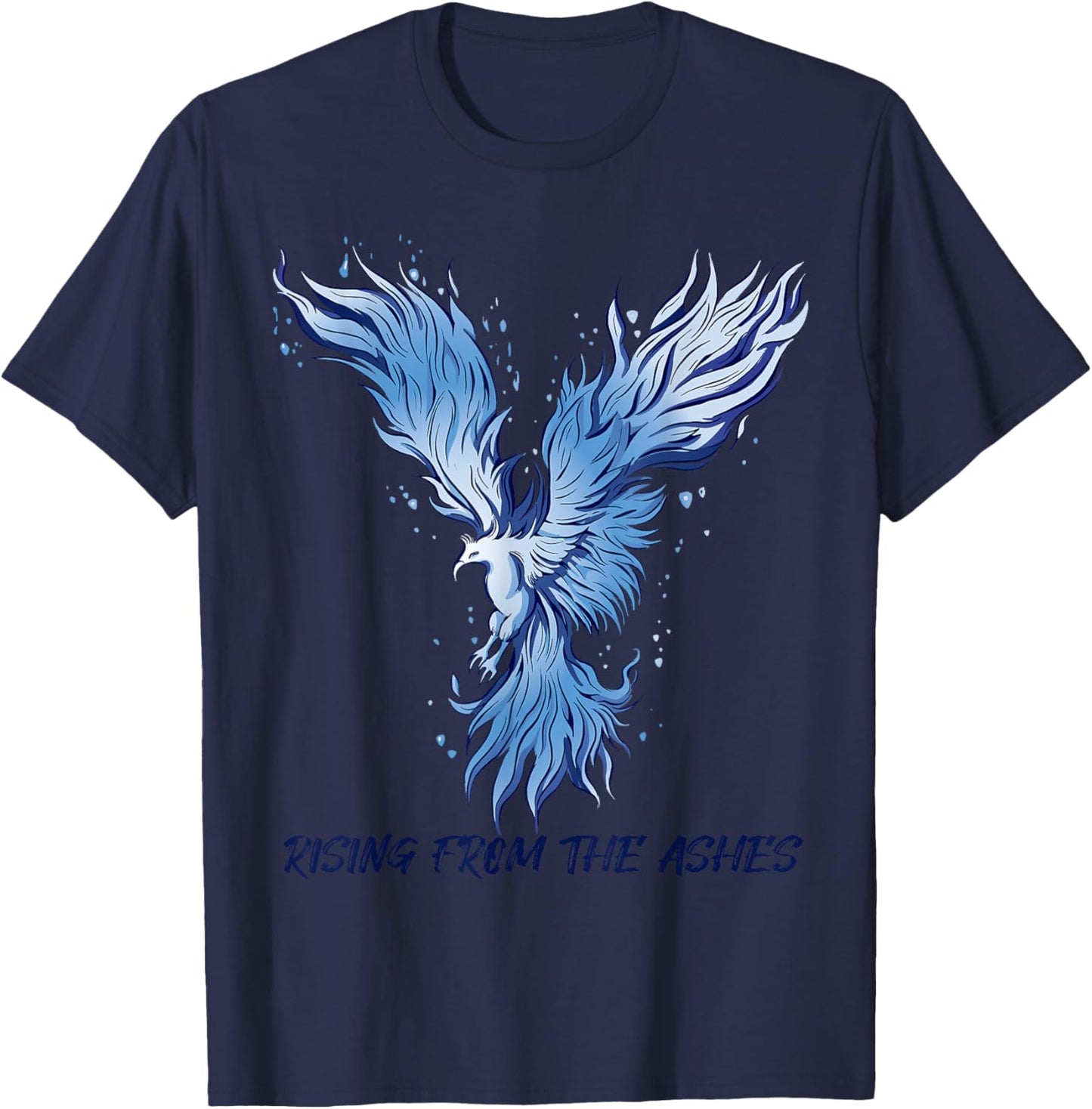 Rising from Ashes Phoenix Firebird Fantasy T-Shirt - T-Shirt | Navy