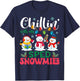 Chillin With My SPED Snowmies Light Christmas Teacher T-Shirt - T-Shirt | Navy