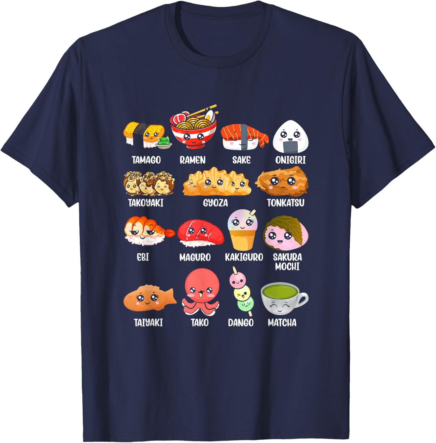Funny Japanese Asian Food Fan Kawaii Ramen Sushi Japan Lover T-Shirt - T-Shirt | Navy