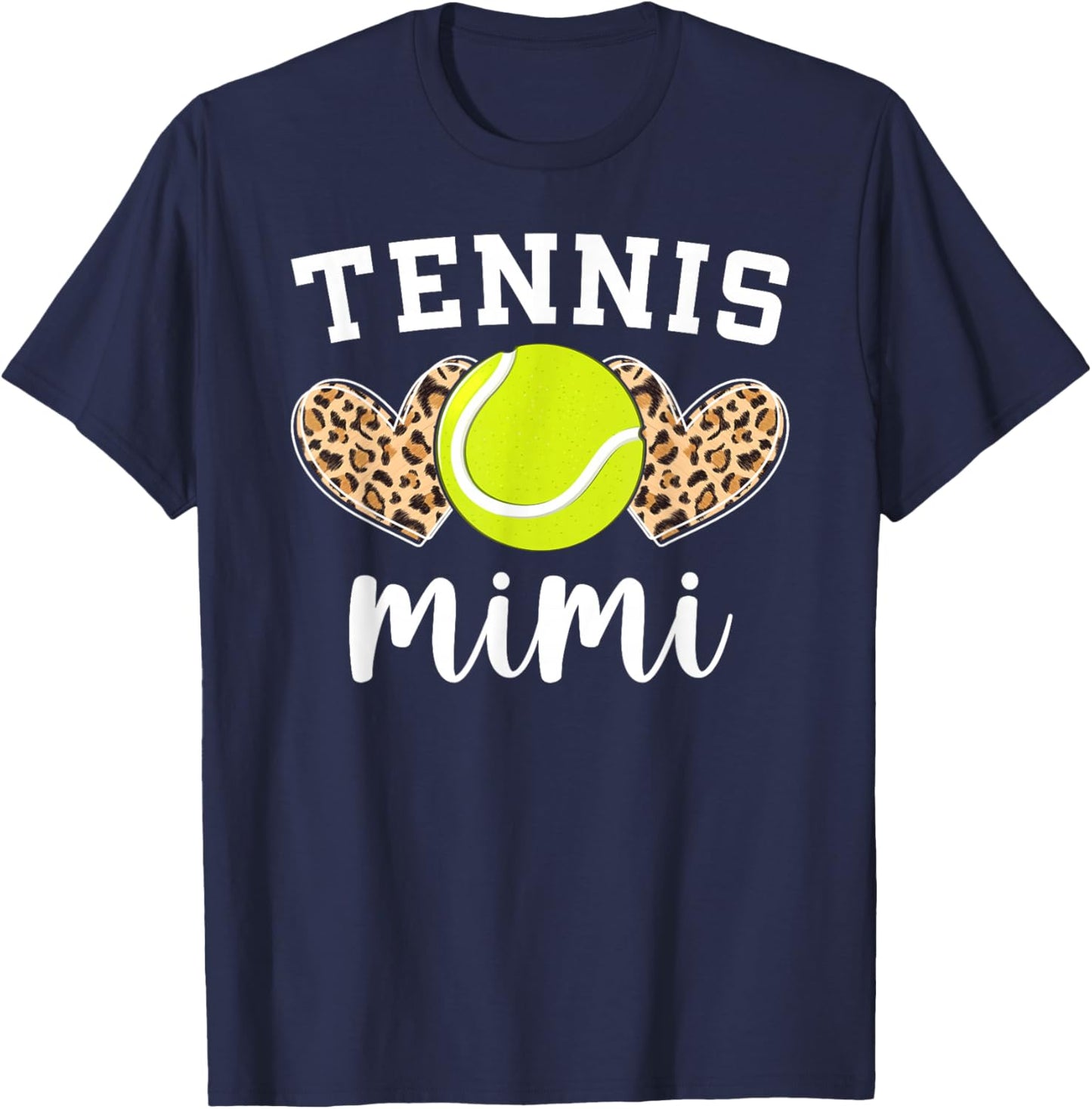 Tennis Mimi Hearts Grandma Mimi Of A Tennis Player Mimi T-Shirt - T-Shirt | Navy