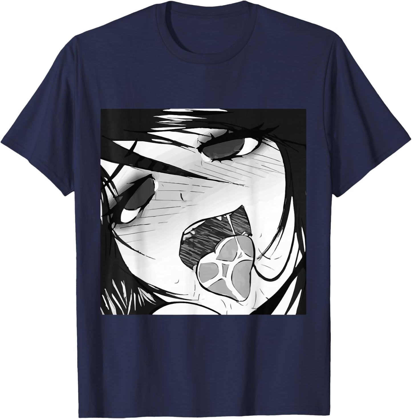 Ecchi Otaku Hentai Waifu Ahegao Girl Manga Anime T-Shirt - T-Shirt | Navy