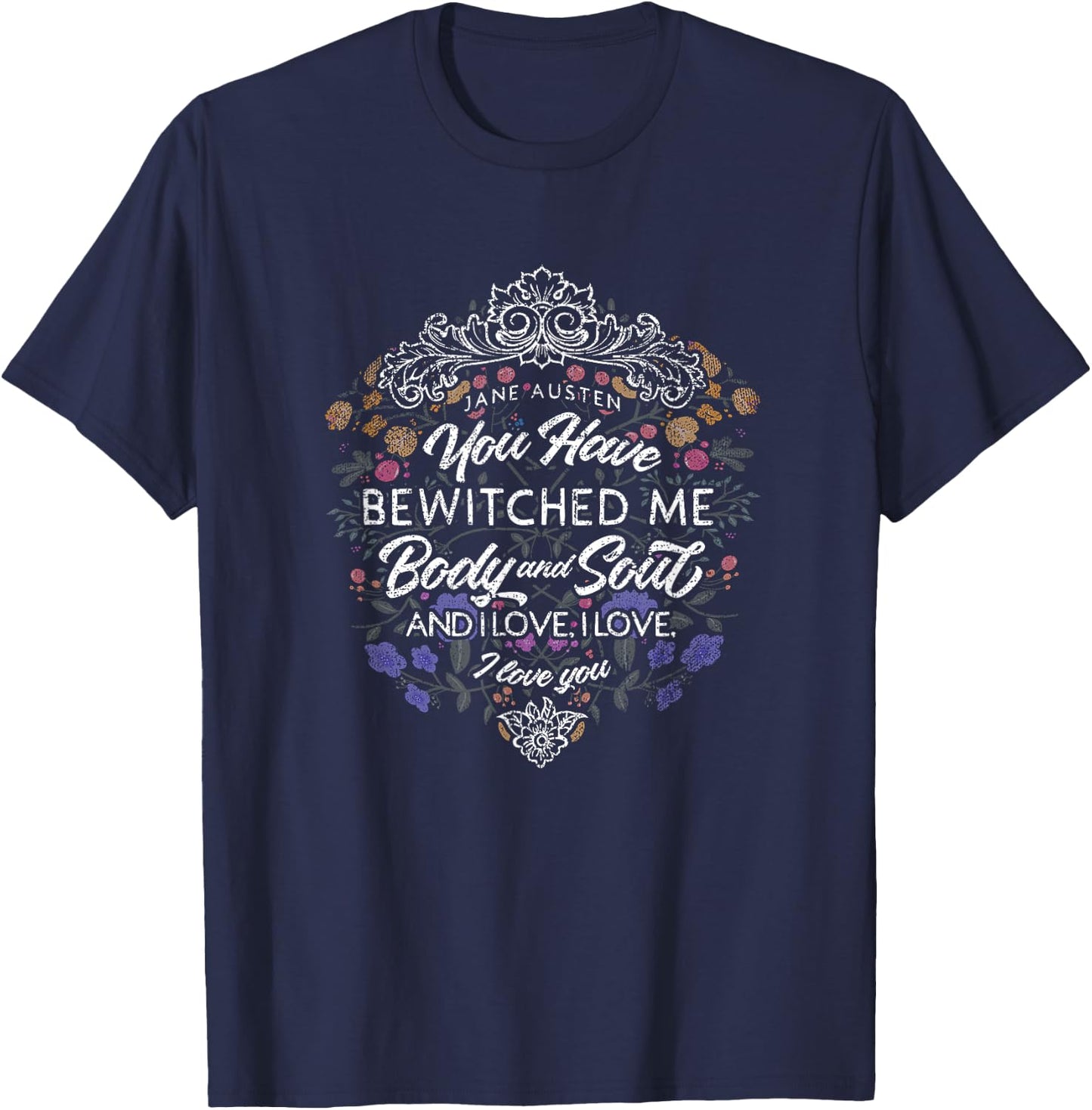 Jane Austen Merchandise, Vintage, Pride and Prejudice T-Shirt - T-Shirt | Navy