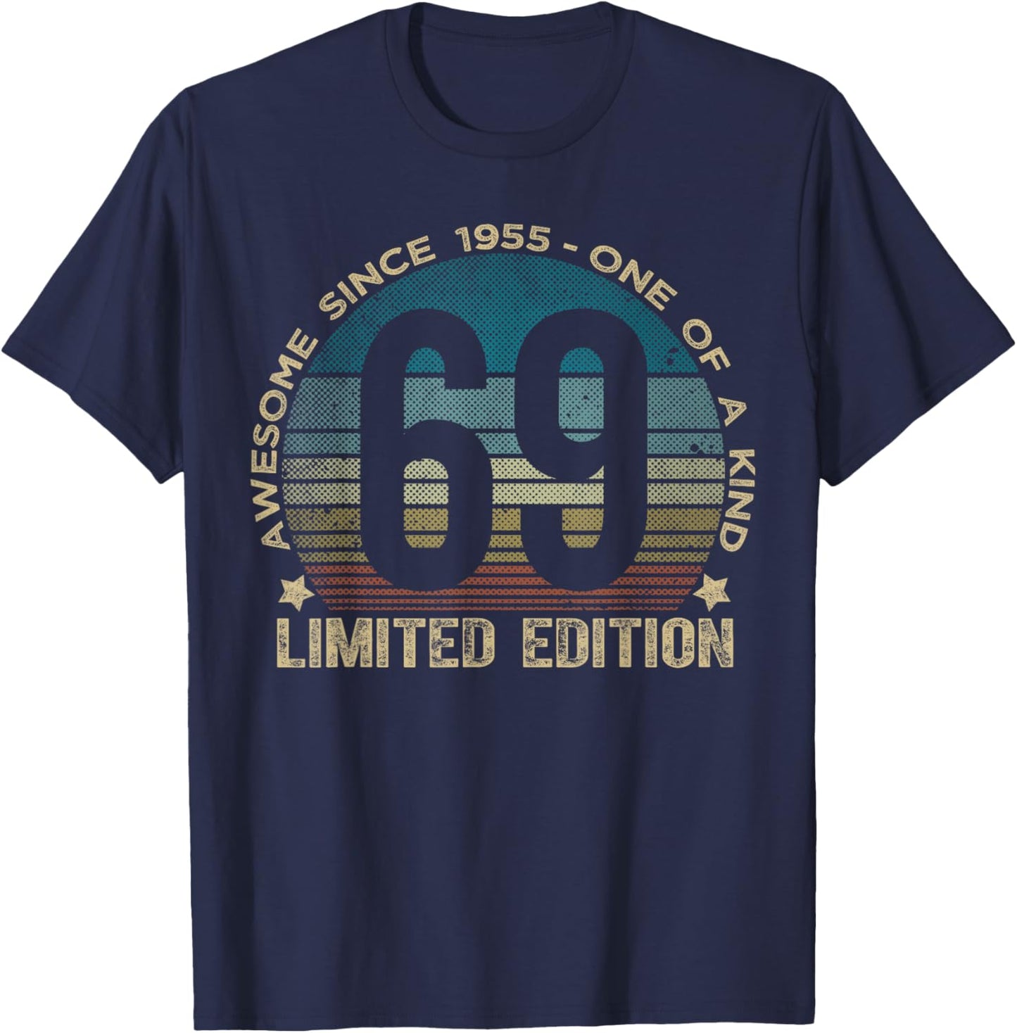 69th Birthday 69 Year Old Gifts Vintage 1955 Limited Edition T-Shirt - T-Shirt | Navy