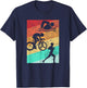 Triathlon 80s Style Swim Bike Run for a Triathlet, Triathlon T-Shirt - T-Shirt | Navy