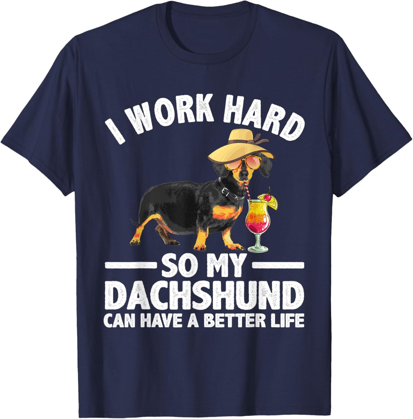 Cool Dachshund Art Women Wiener Dog Dachshund Lovers T-Shirt - T-Shirt | Navy
