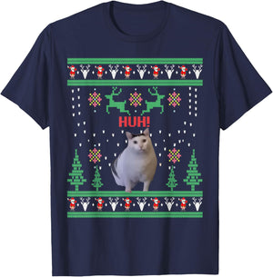 Huh! Cat Meme Popular Internet Meme Cats Family Matching T-Shirt - T-Shirt | Navy
