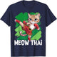 Meow Thai Funny Muay Thai Boxing Cat Martial Arts MMA Boxer T-Shirt - T-Shirt | Navy