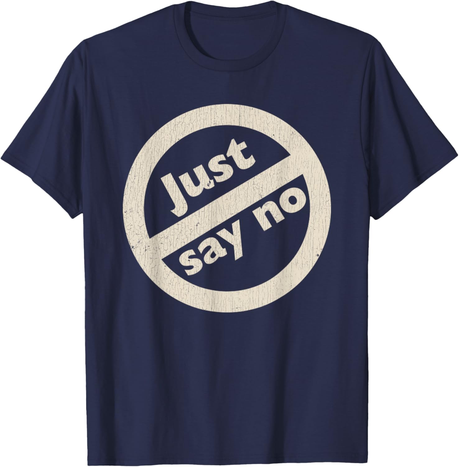Just Say No 1980's - Vintage Anti Drug Just Say No Anti Drug T-Shirt - T-Shirt | Navy