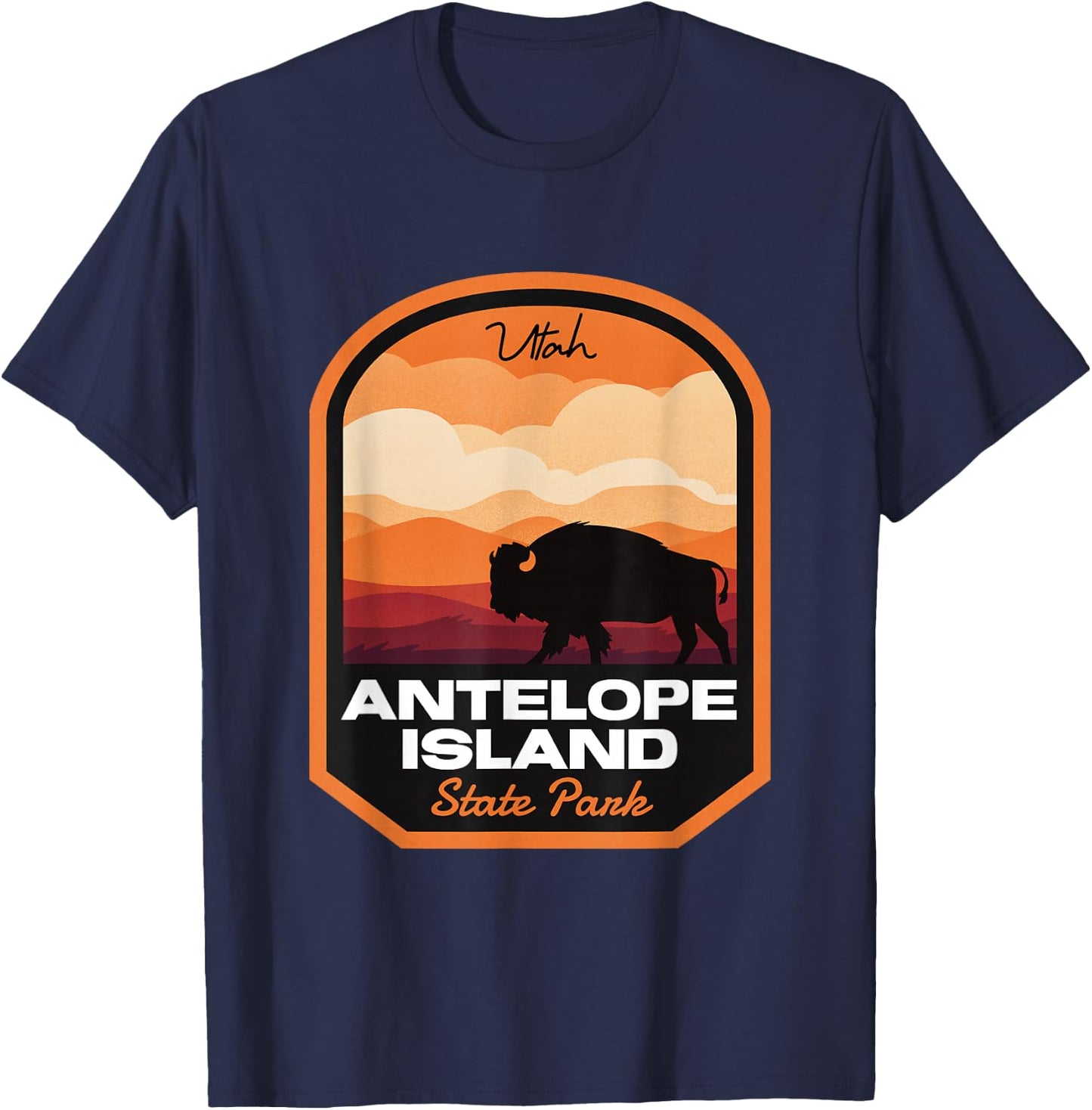 Antelope Island State Park UT Bison T-Shirt - T-Shirt | Navy