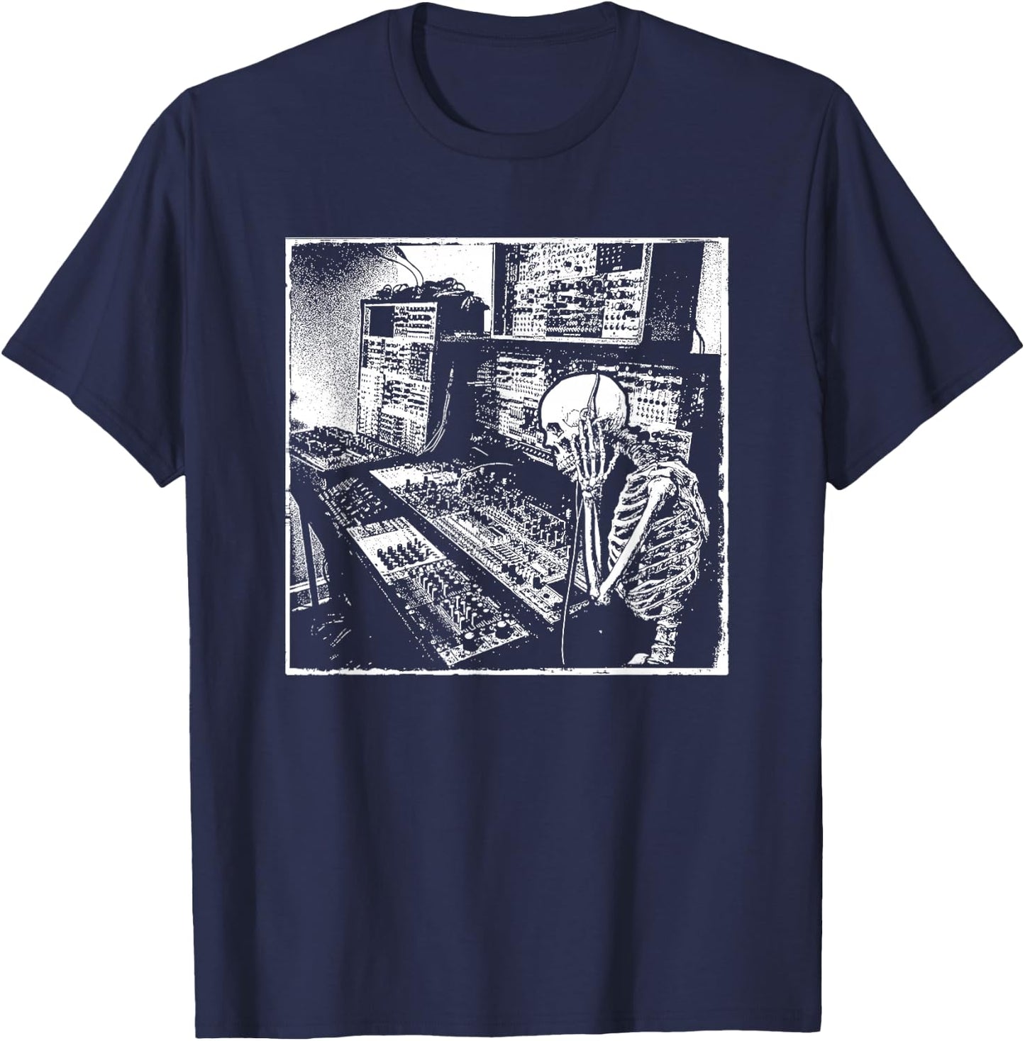Electronic Music Synthesizer Techno Music DJ Producer T-Shirt - T-Shirt | Navy