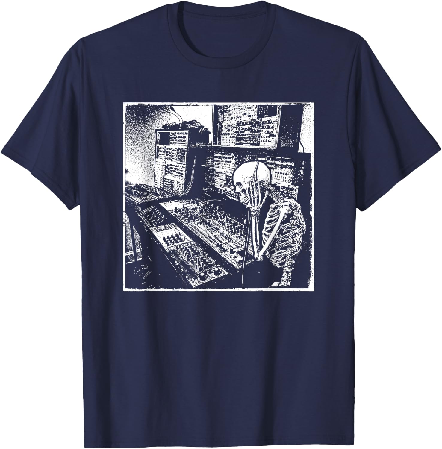 Electronic Music Synthesizer Techno Music DJ Producer T-Shirt - T-Shirt | Navy