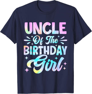 Uncle Of The Birthday Girl Shirt Tie Dye Party Family T-Shirt - T-Shirt | Navy