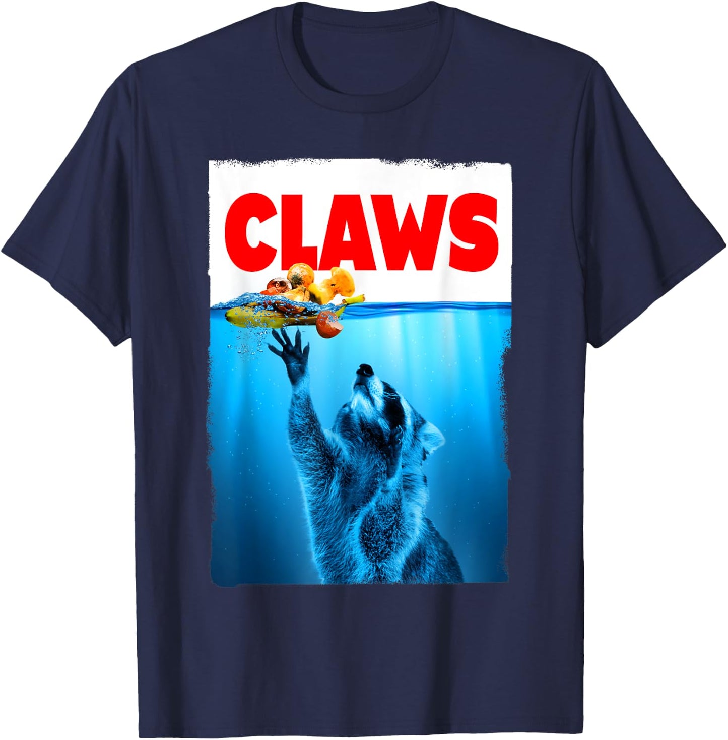 Paws Claws Raccoon Trash Panda Parody T-Shirt - T-Shirt | Navy