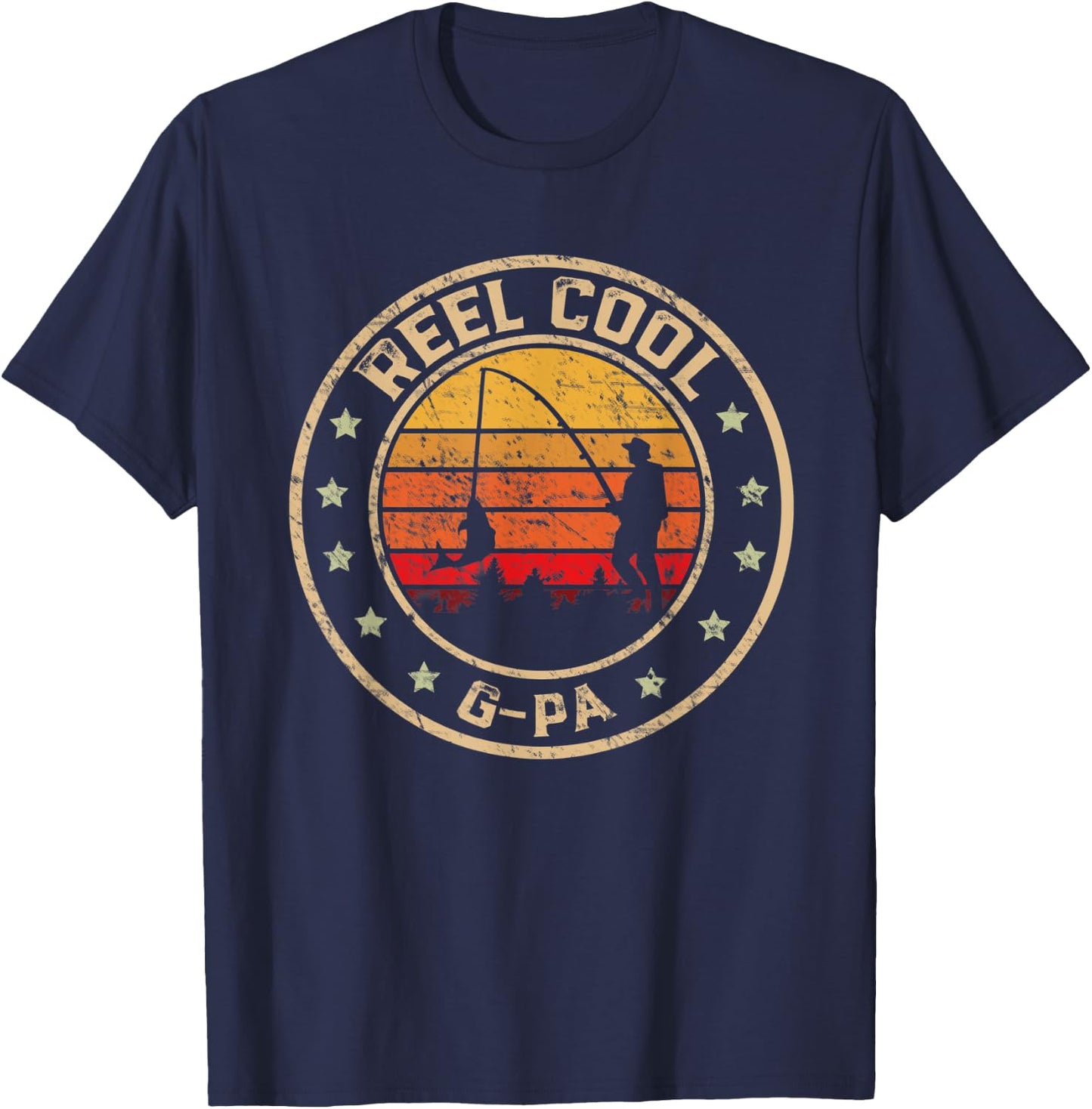 Reel Cool G-Pa Fish Fishing Shirt Father's Day T-Shirt - T-Shirt | Navy