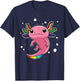 Cute Ally Axolotl Be Kind Gay Rainbow LGBTQ Flag Gay Pride T-Shirt - T-Shirt | Navy