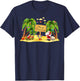 Christmas Palm Tree Tropical Xmas Coconut Lights Pajamas T-Shirt - T-Shirt | Navy