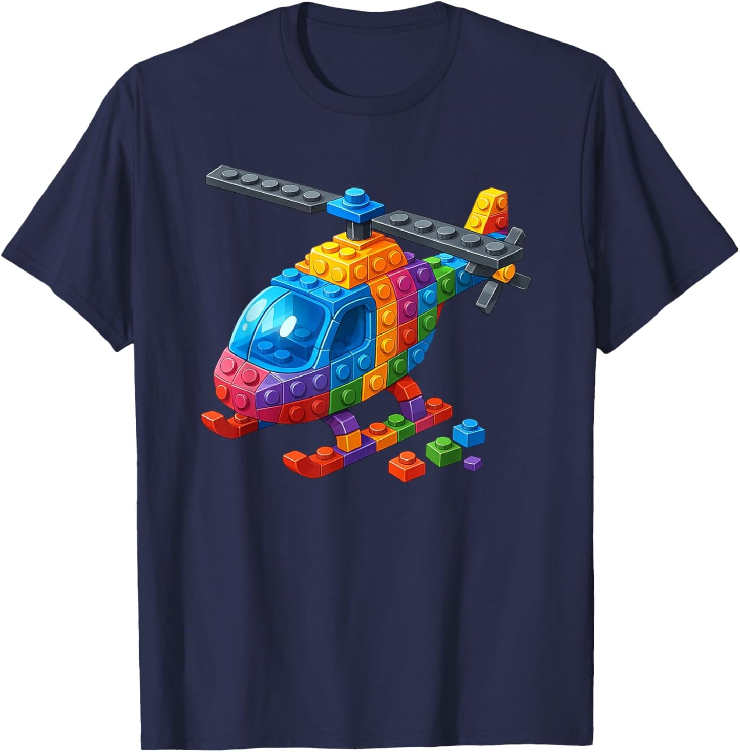Master Builder Hélicoptère Blocs de construction Jouets pour garçons T-Shirt - T-Shirt | Navy
