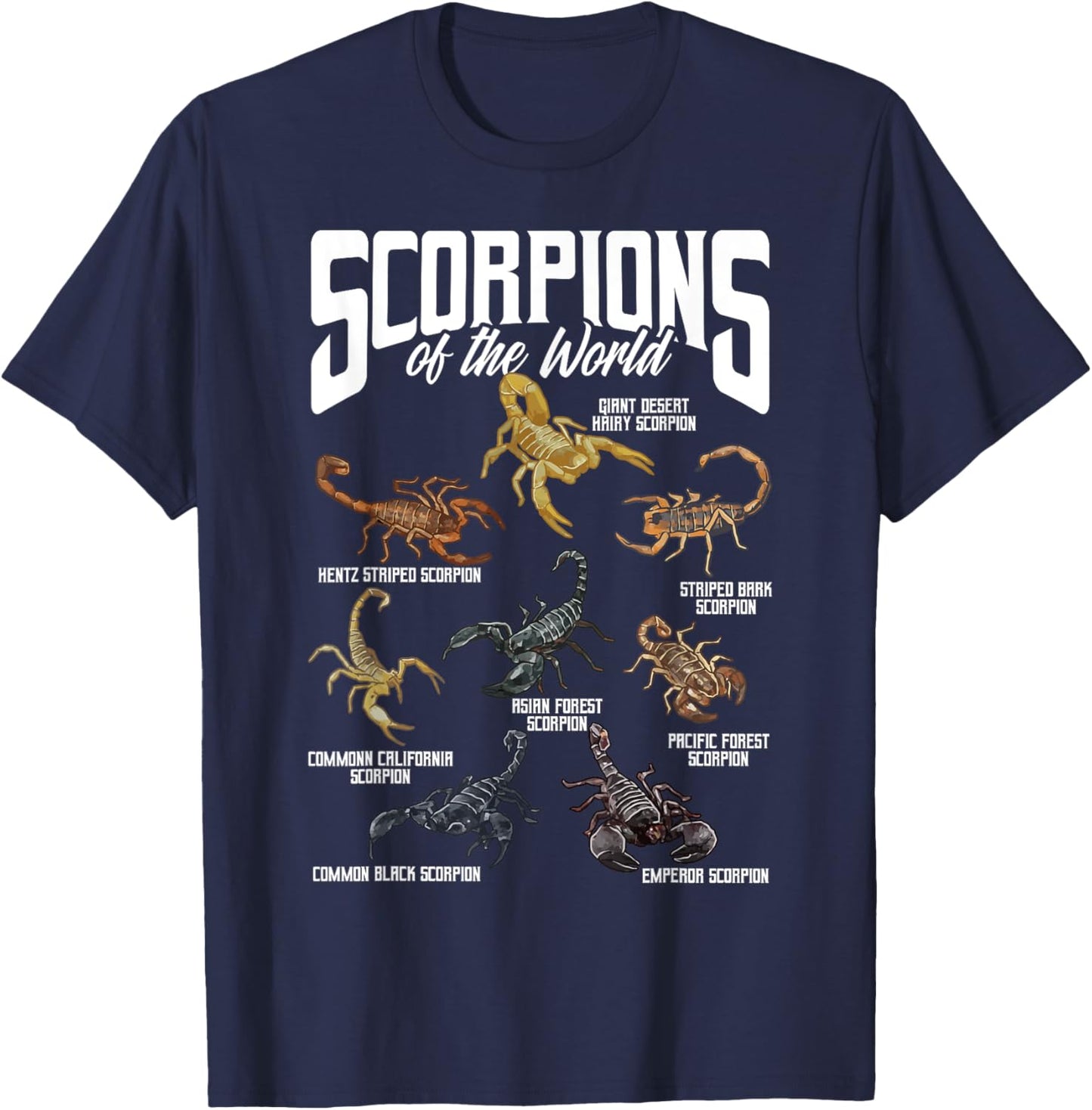Scorpions Animals of the World Arachnology Animal Lover T-Shirt - T-Shirt | Navy