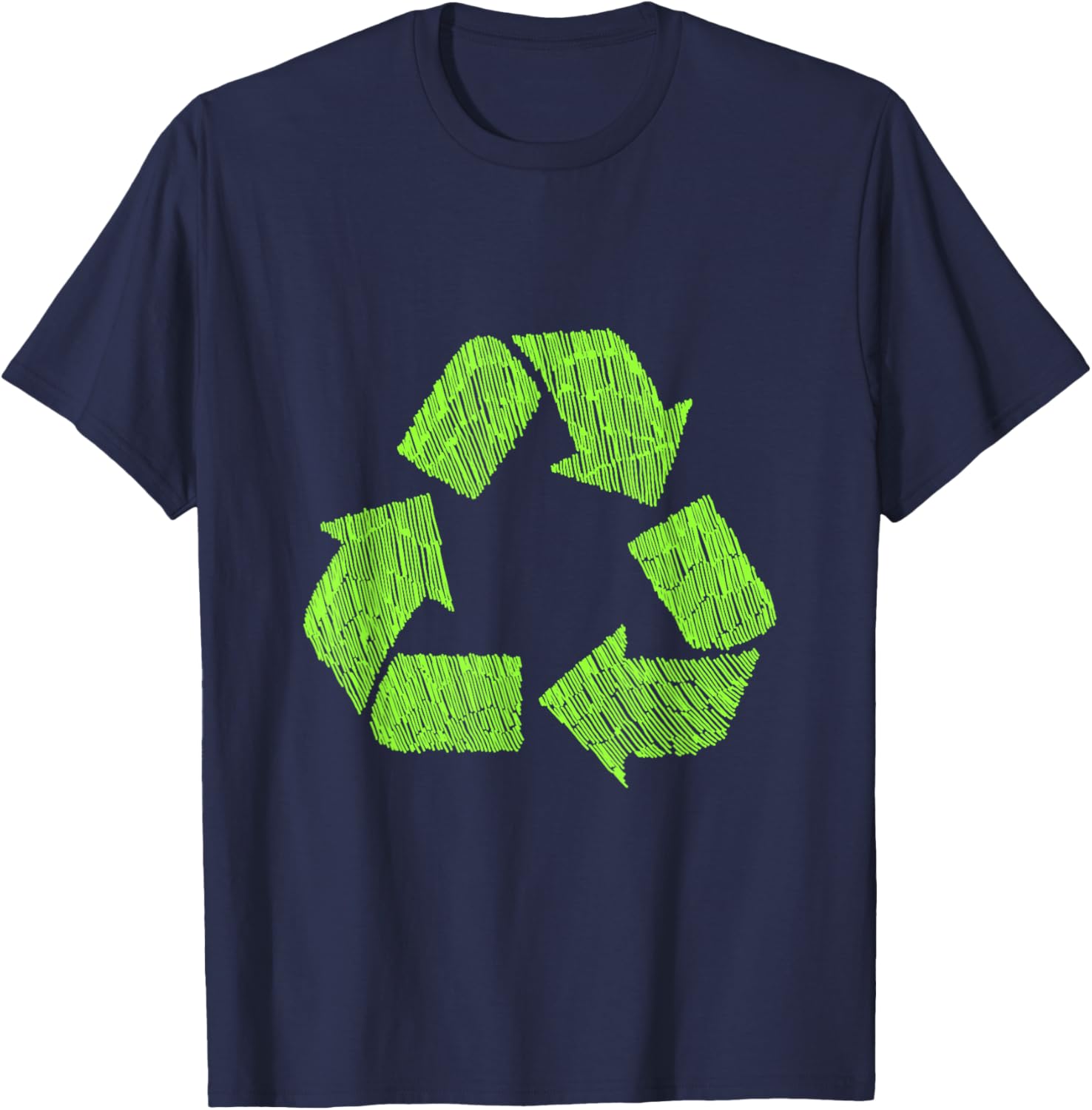 Recycling Symbol Recycle Reuse Renew Rethink Substainability T-Shirt - T-Shirt | Navy