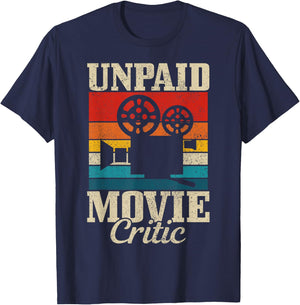 Unpaid Movie Critic Vintage Film Camera Filmmaker Funny Gift T-Shirt - T-Shirt | Navy